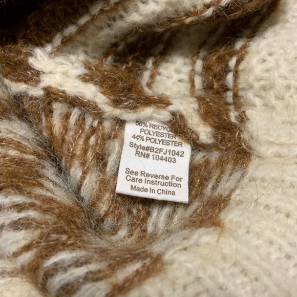 New Blu Pepper Brown and Cream Patterned Cardigan size S - Picture 6 of 6